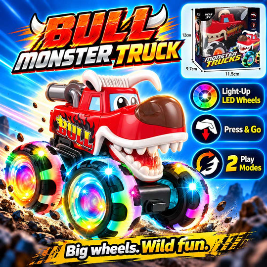 Light-Up Monster Truck Toys | Press & Go | Mynzora